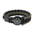 Black/Olive Drab Paracord Bracelet w/Compass